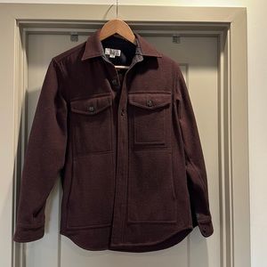 Burgundy wool shirt jacket